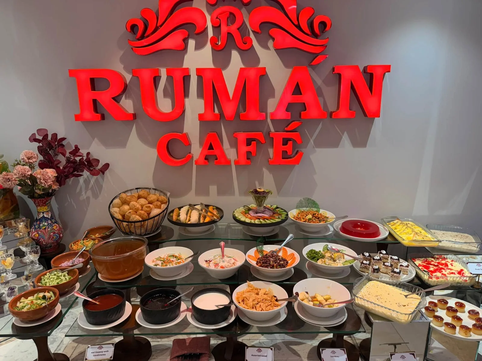Ruman Cafe hi tea buffet full spread Multan